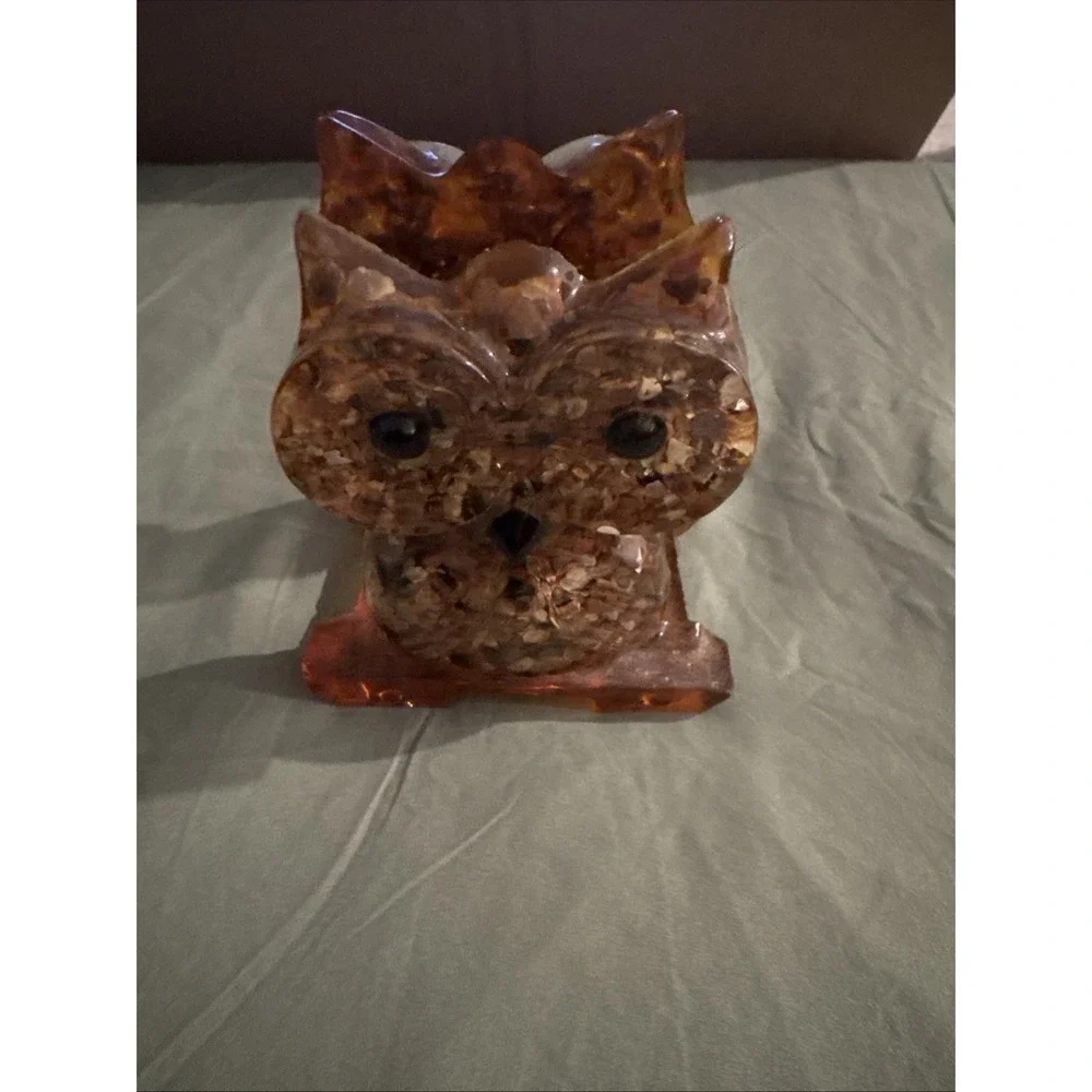Vintage Acrylic Resin Owl Napkin Holder